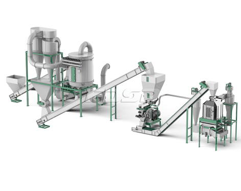 时产1吨果壳果渣类生物质制粒生产线(图1) 时产1吨果壳果渣类生物质制粒生产线(图1)