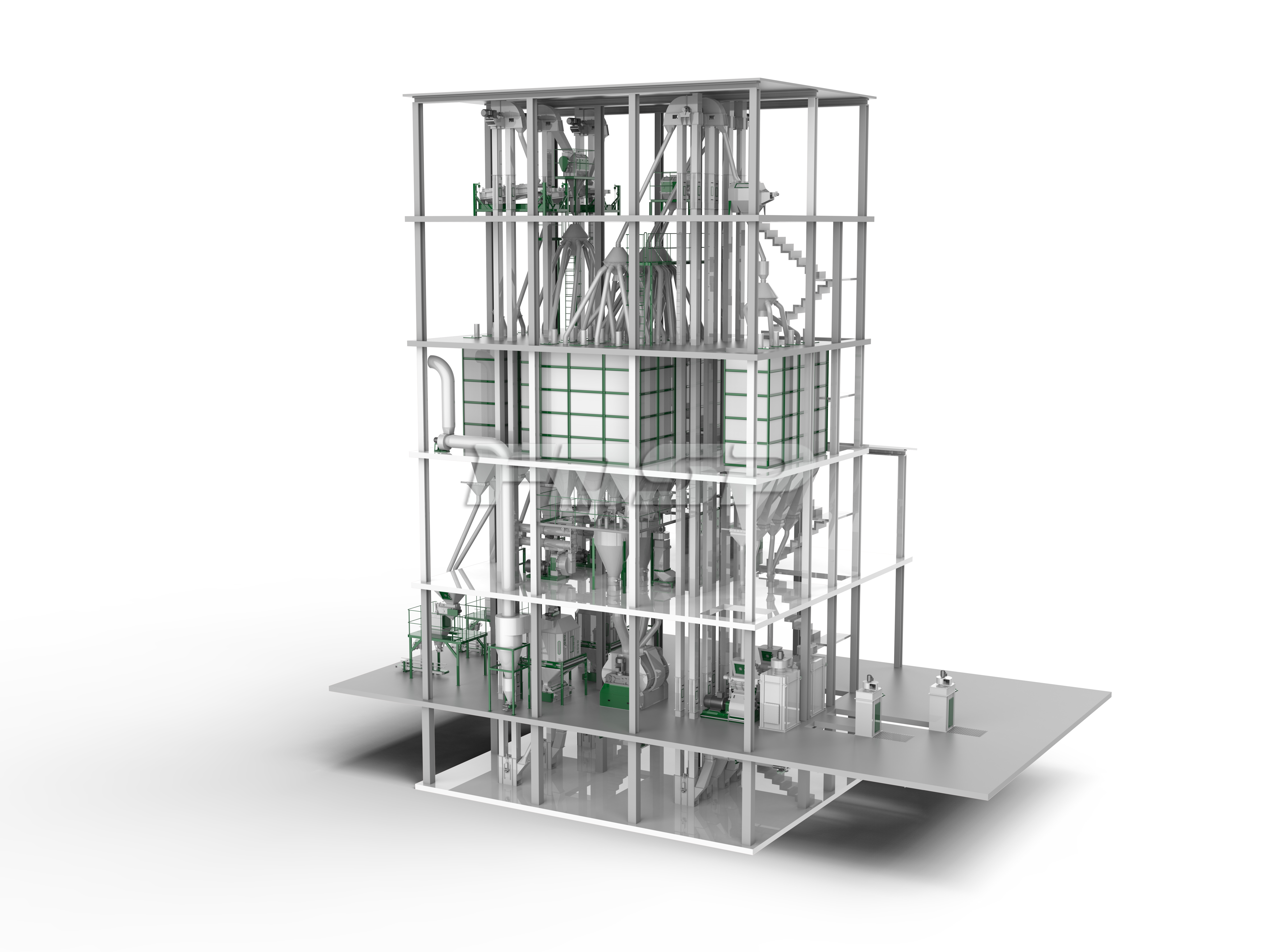 双线SZLH420(时产20吨)畜禽饲料生产线(图1) 双线SZLH420(时产20吨)畜禽饲料生产线(图1)