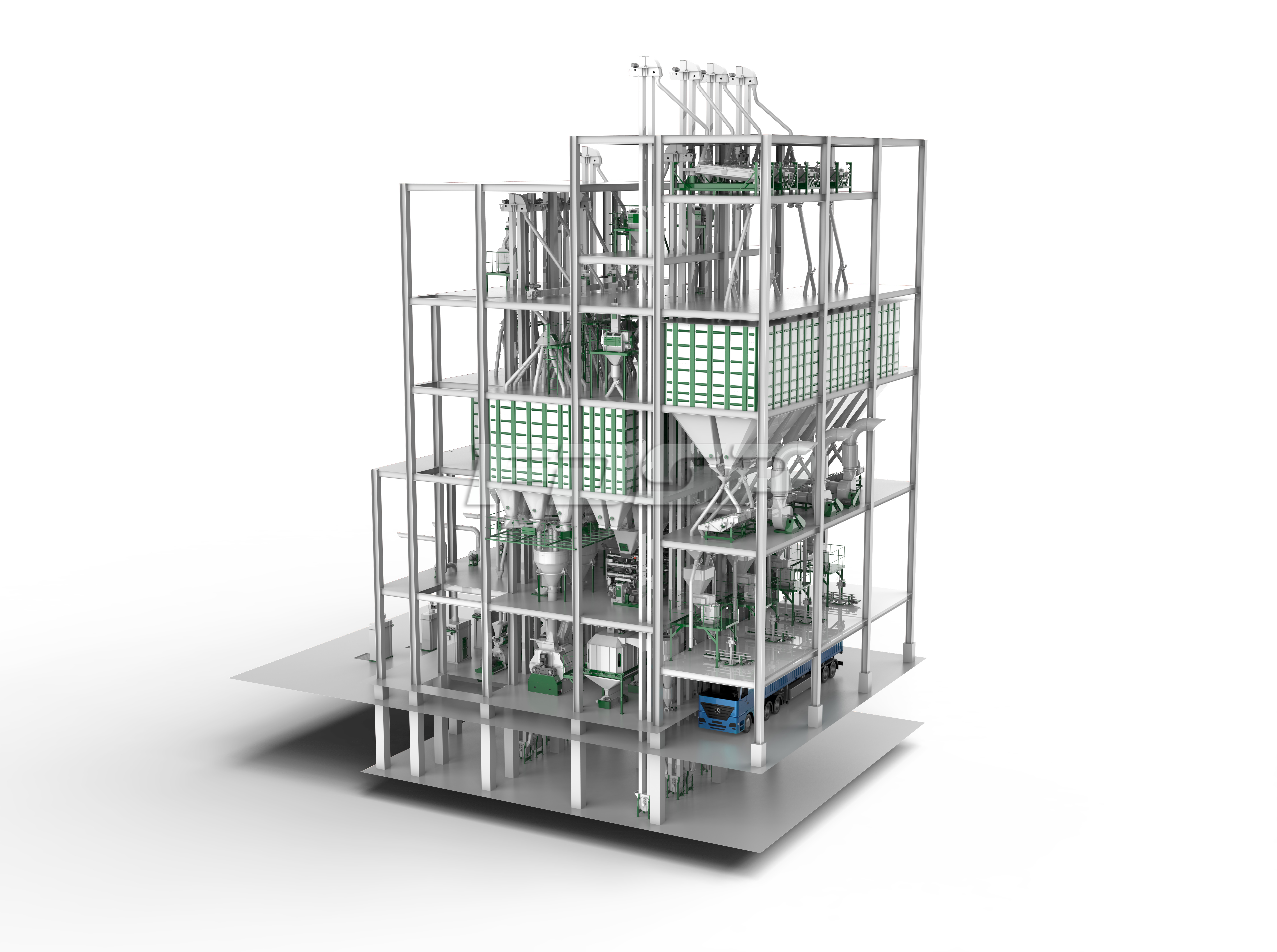 四线SZLH420(时产40吨)畜禽饲料生产线(图1) 四线SZLH420(时产40吨)畜禽饲料生产线(图1)